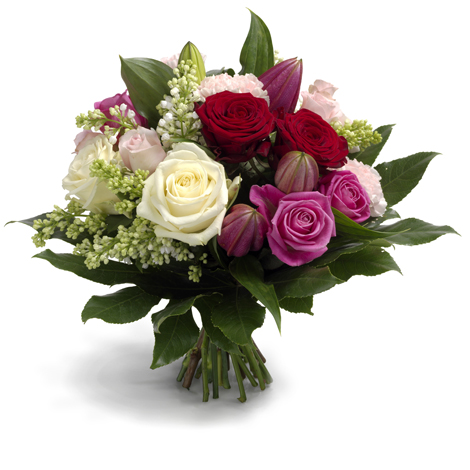 Bouquet lilas et  roses