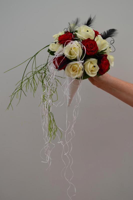 Bouquet roses blanc et rouge